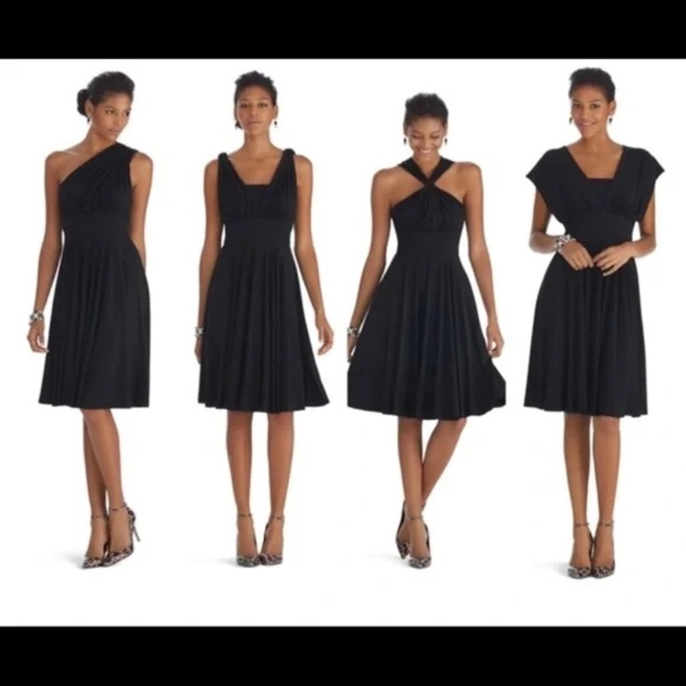White House Black Convertible Black Dress Size 4 -wear it 4 ways!
